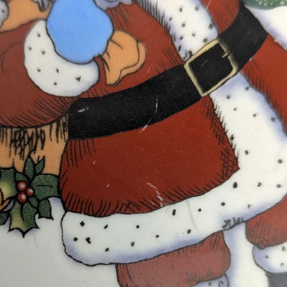 Vintage Christmas Plates Mixed Lot of 3 Santa Angel Seasonal Holiday Decor